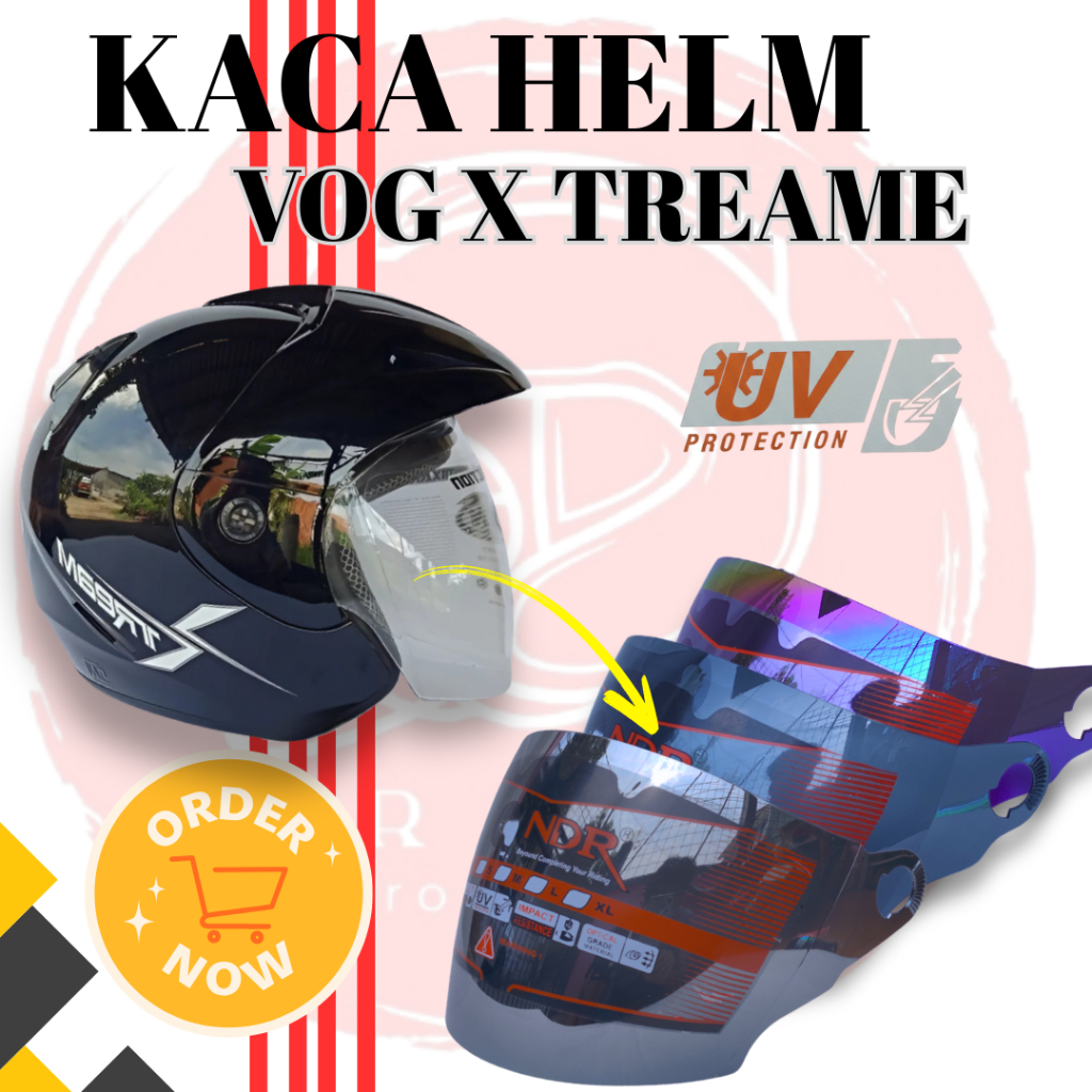 kaca Visor helm helmet VOG EXTREME NDR ClearView – Kaca Helm NDR Anti-Silau dan Jernih Vog