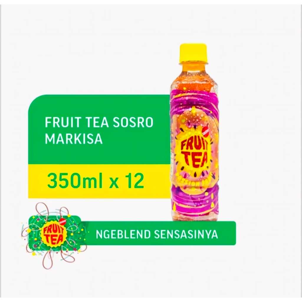 Fruit Tea Markisa (Passion Fruit) Sosro 350ml Satu Kardus Isi 12 pcs/botol | EKSTRA BUBBLE WRAP
