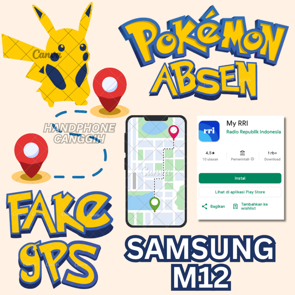 hp absen online pokemon fake gps absen jarak jauh samsung M12 hp bekas pakai original 100%