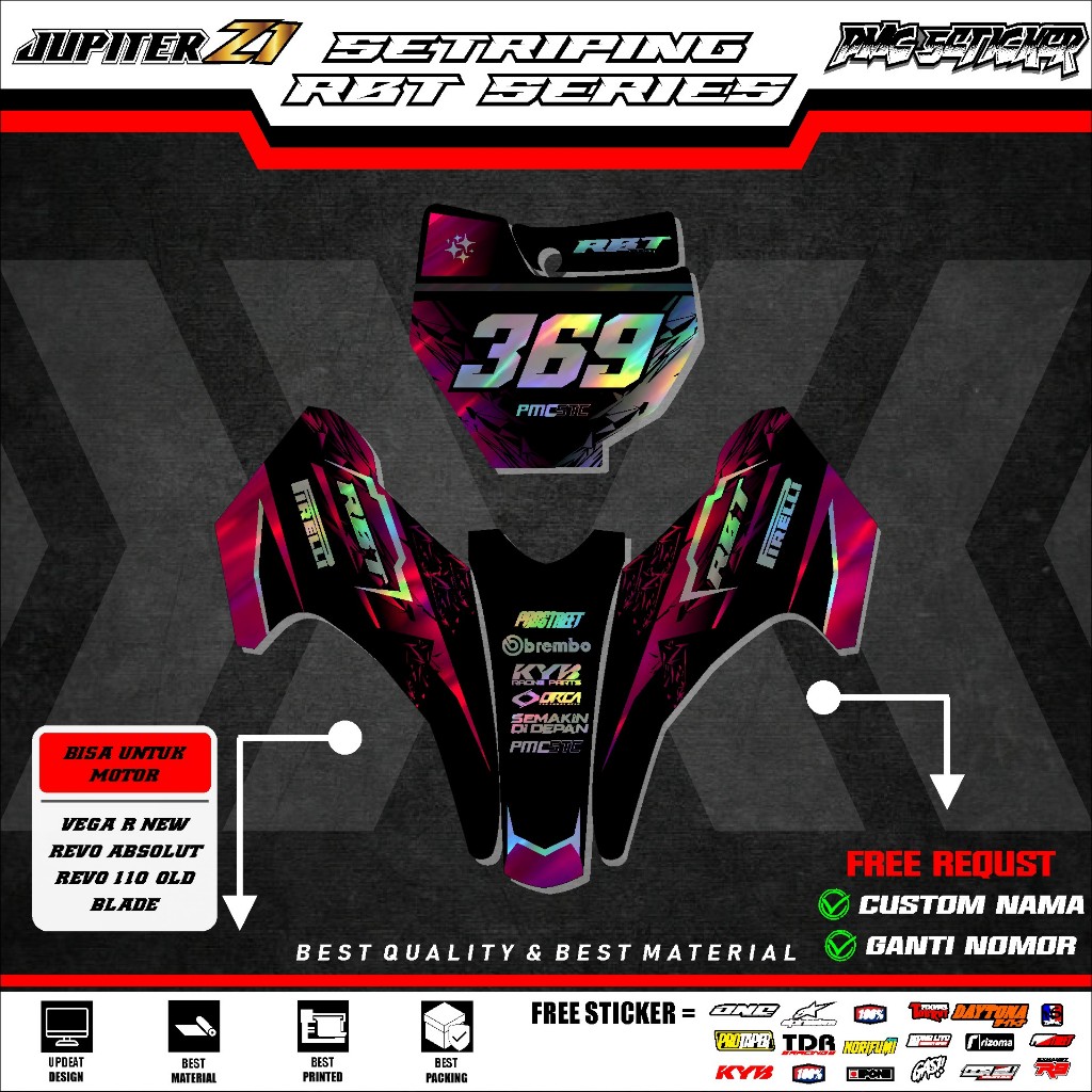 Sticker Decal Vinyl Hologram Jupiter Z1 Motor 25.08