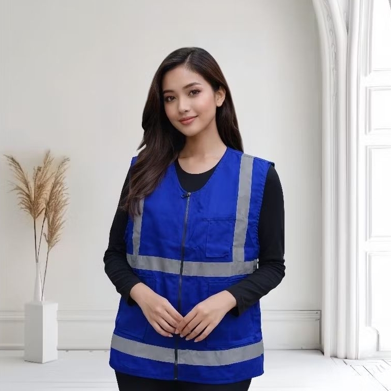Rompi Safety/Rompi Safety Bahan Drill/Rompi Safety Warna biru/Rompi ke/Safety vest