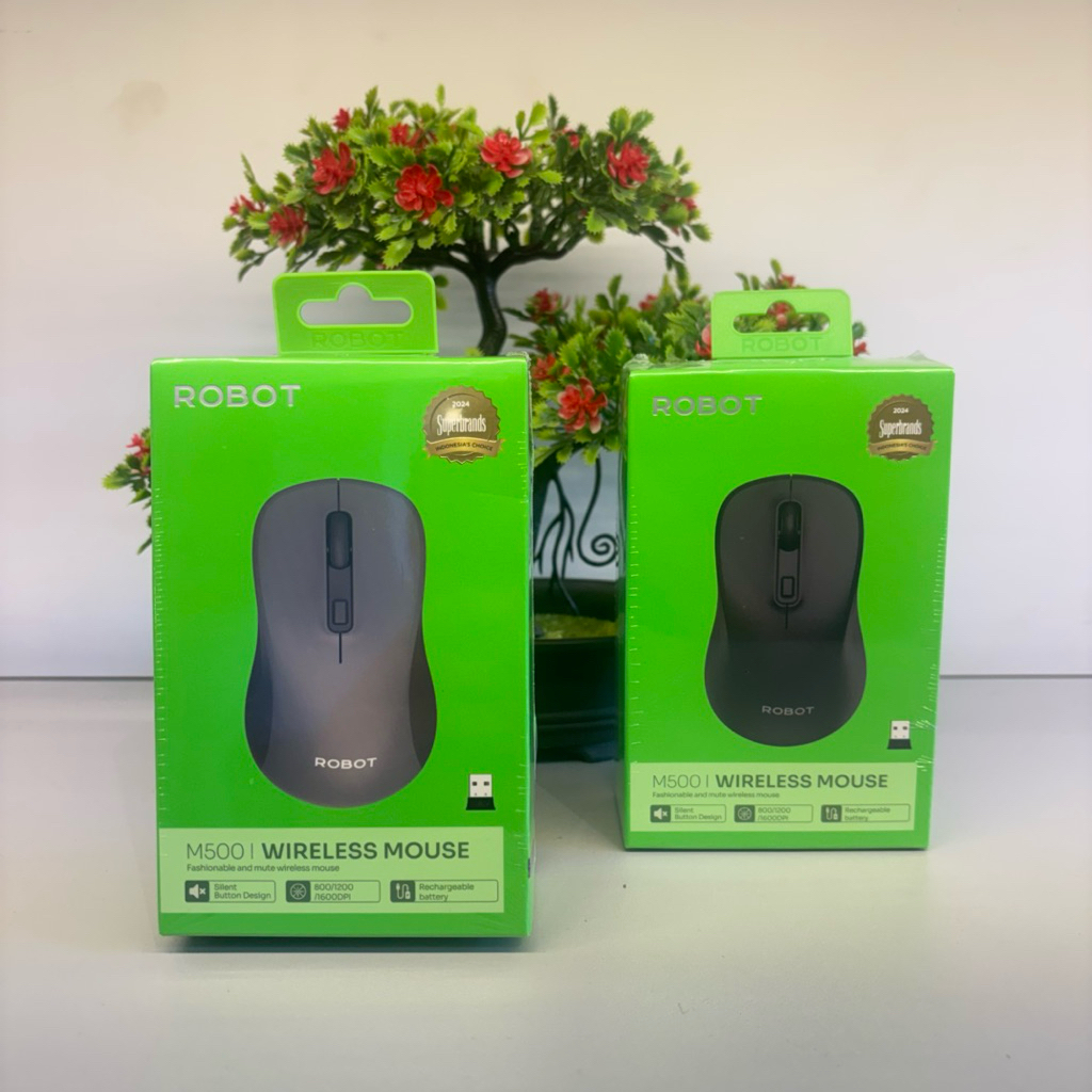 ROBOT M500 Wireless Mouse Rechargeable – Silent Click