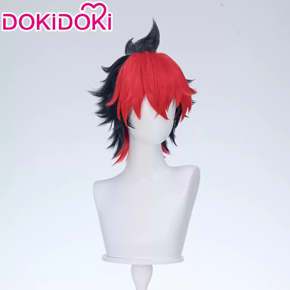 [READY JKT] Doki Doki - Manato Wig - Zenless Zone Zero Komano Manato Wig - Wig cowok hitam merah pen