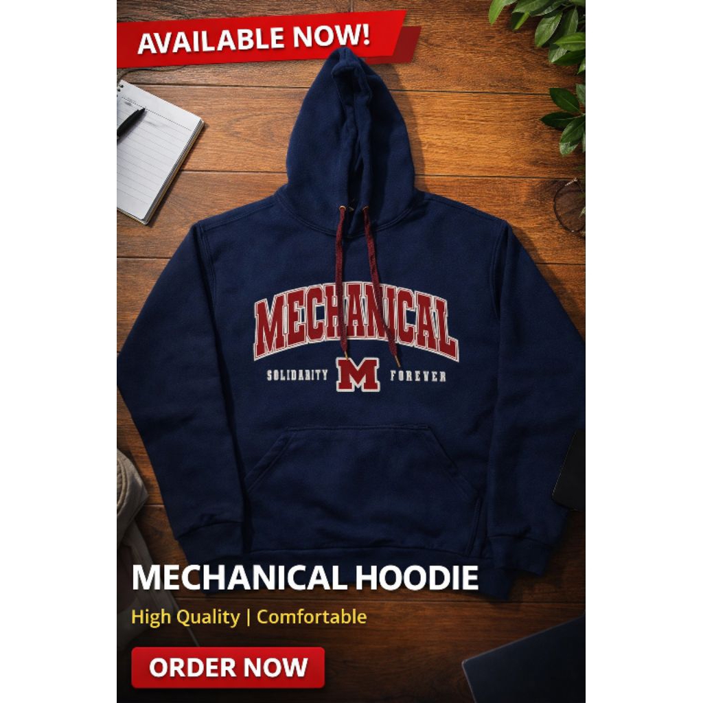 Hoodie Teknik Mesin Mechanical Solidarity Forever M SOLVER