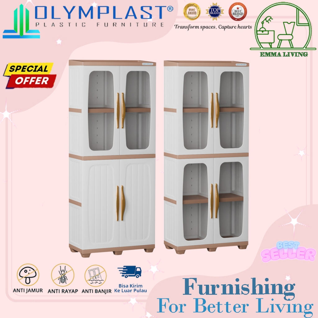 Lemari Plastik Olymplast BCO Rak Buku / Lemari Minimalis / Lemari Serbaguna Premium / Lemari Hias