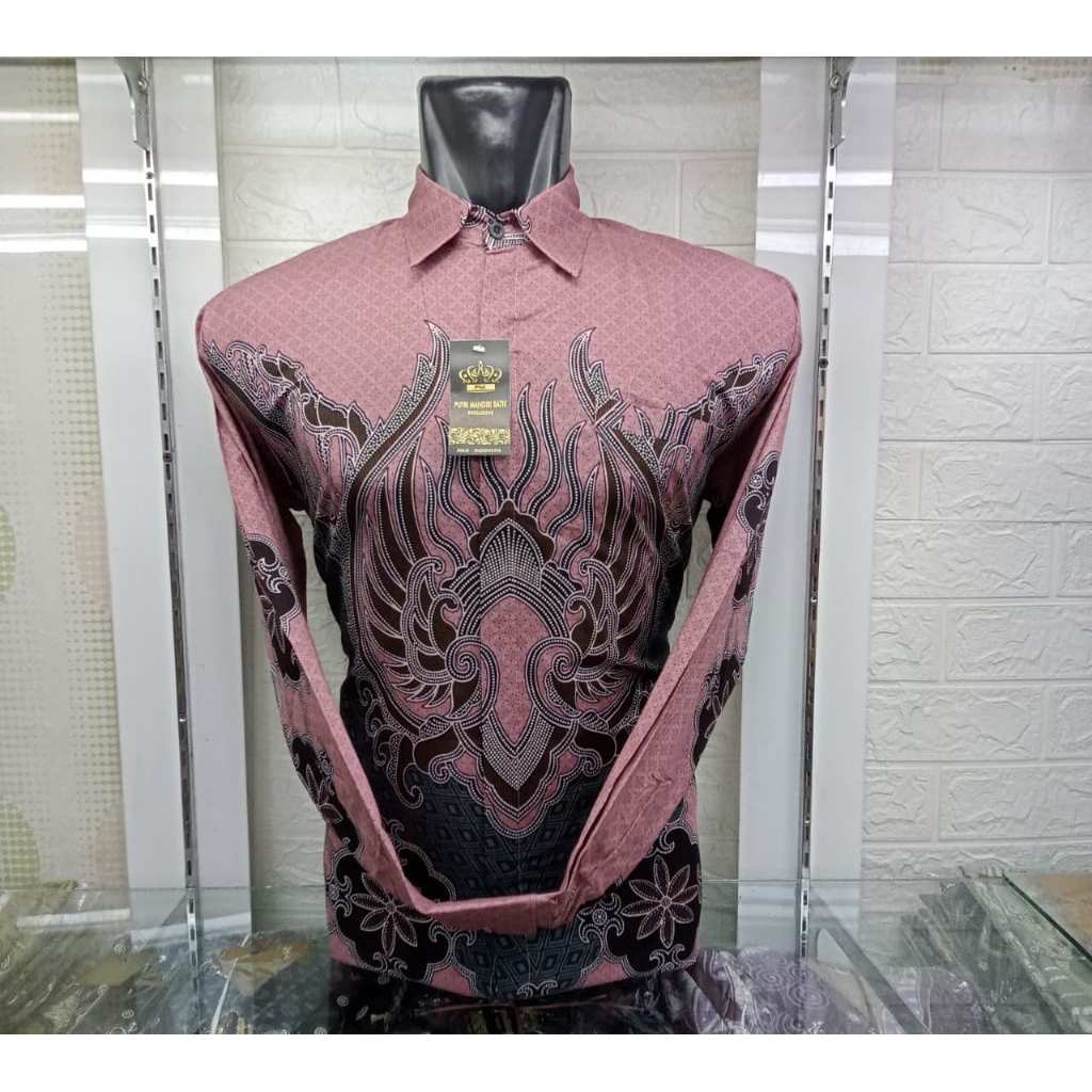 kemeja batik pria full furing Hero  premium # batik pink salem