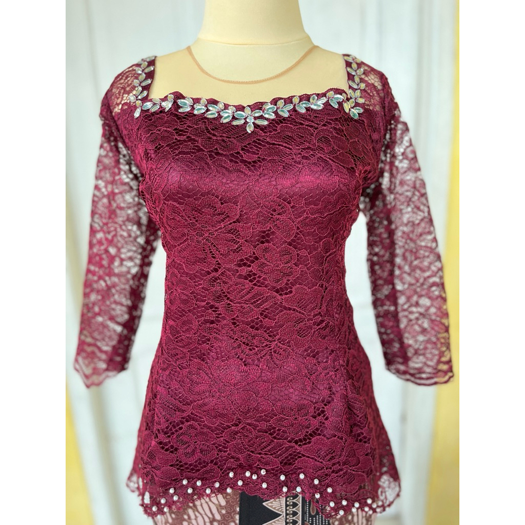 ATASAN WANITA KEBAYA PAYET MUTIARA BAHAN BROKAT