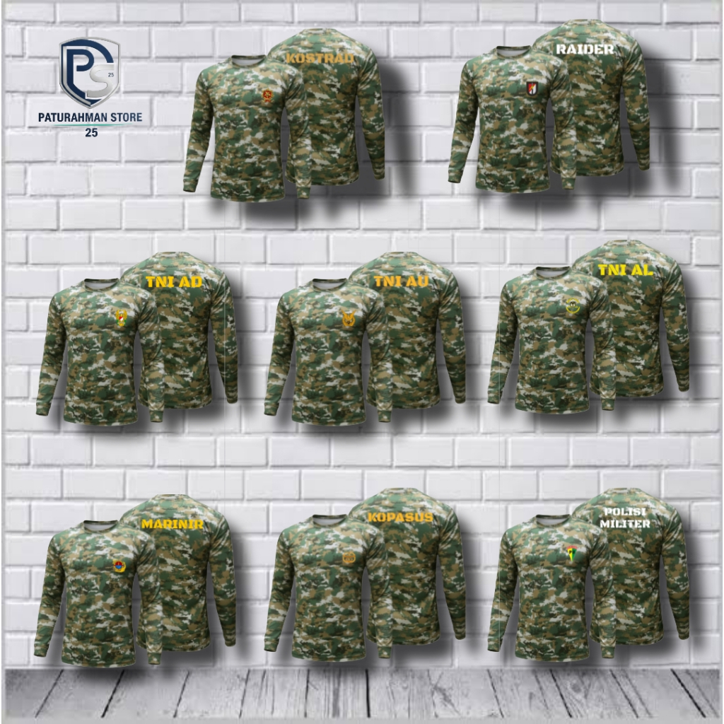 KAOS LORENG TNI SAGE GREEN TERBARU / BAJU DRYFIT LORENG SAGE GREEN LENGAN PANJANG BISA CUSTOM