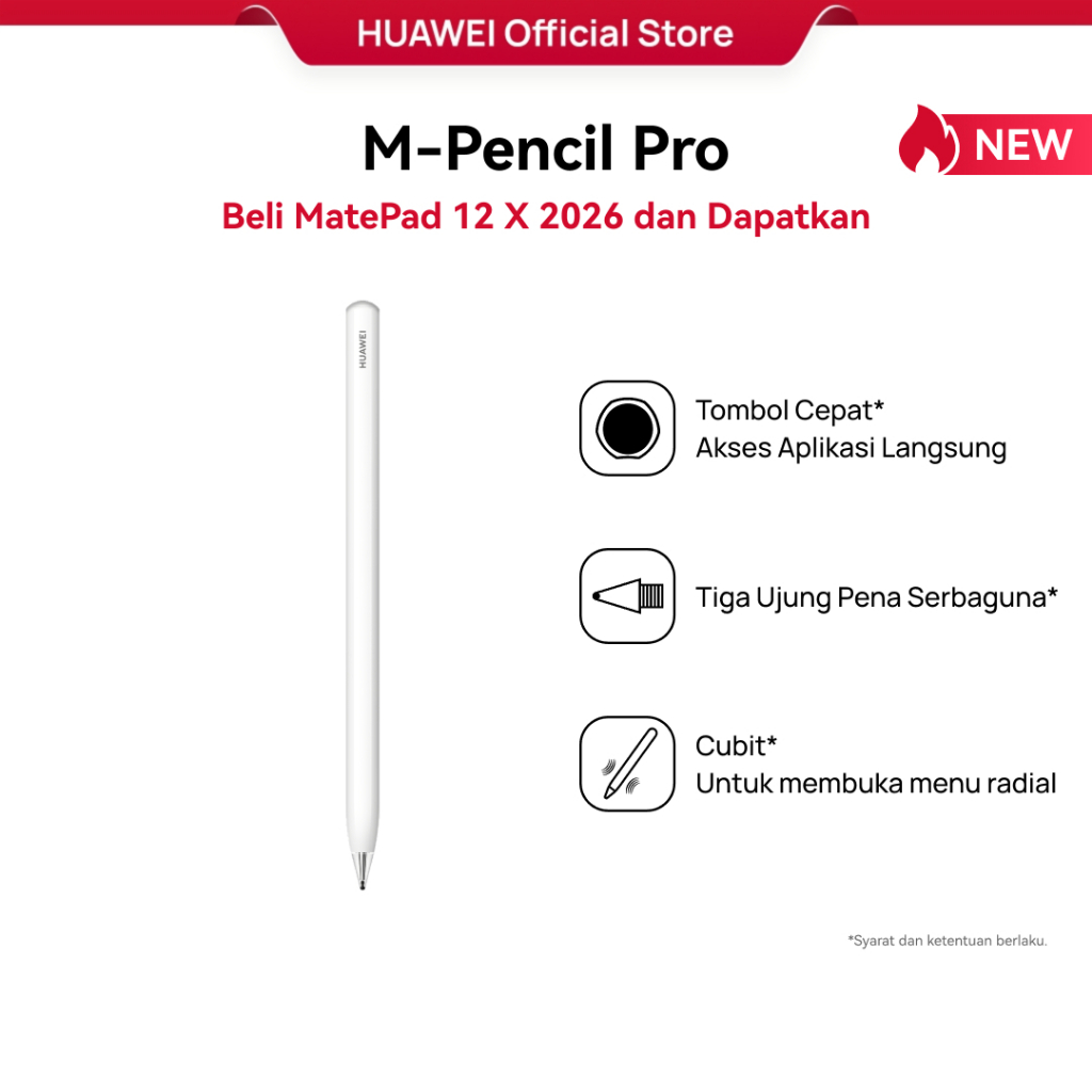 [Not For Sale] HUAWEI M-Pencil Pro | Direct App Access | Three Versatile Pen Tips | Pinch to open Ra