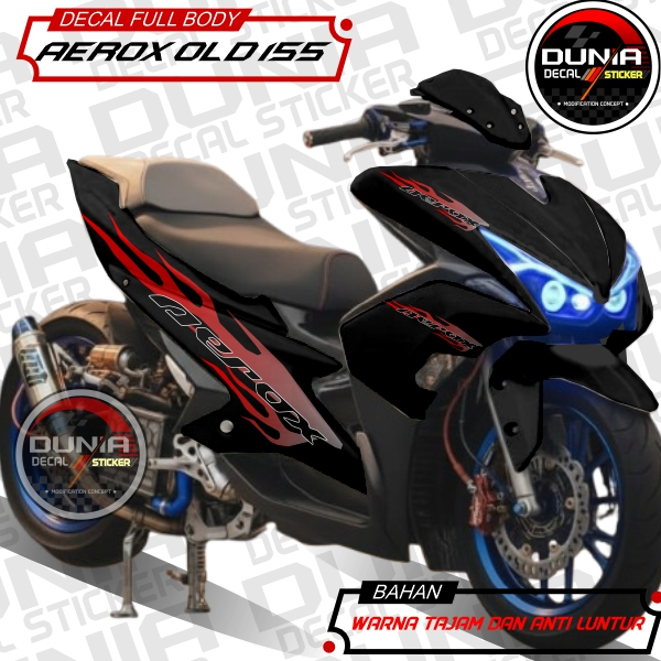 Decal Aerox Old Stiker full body yamaha Aerox old sticker motor Aerox NVX motif Api Dasar Hitam