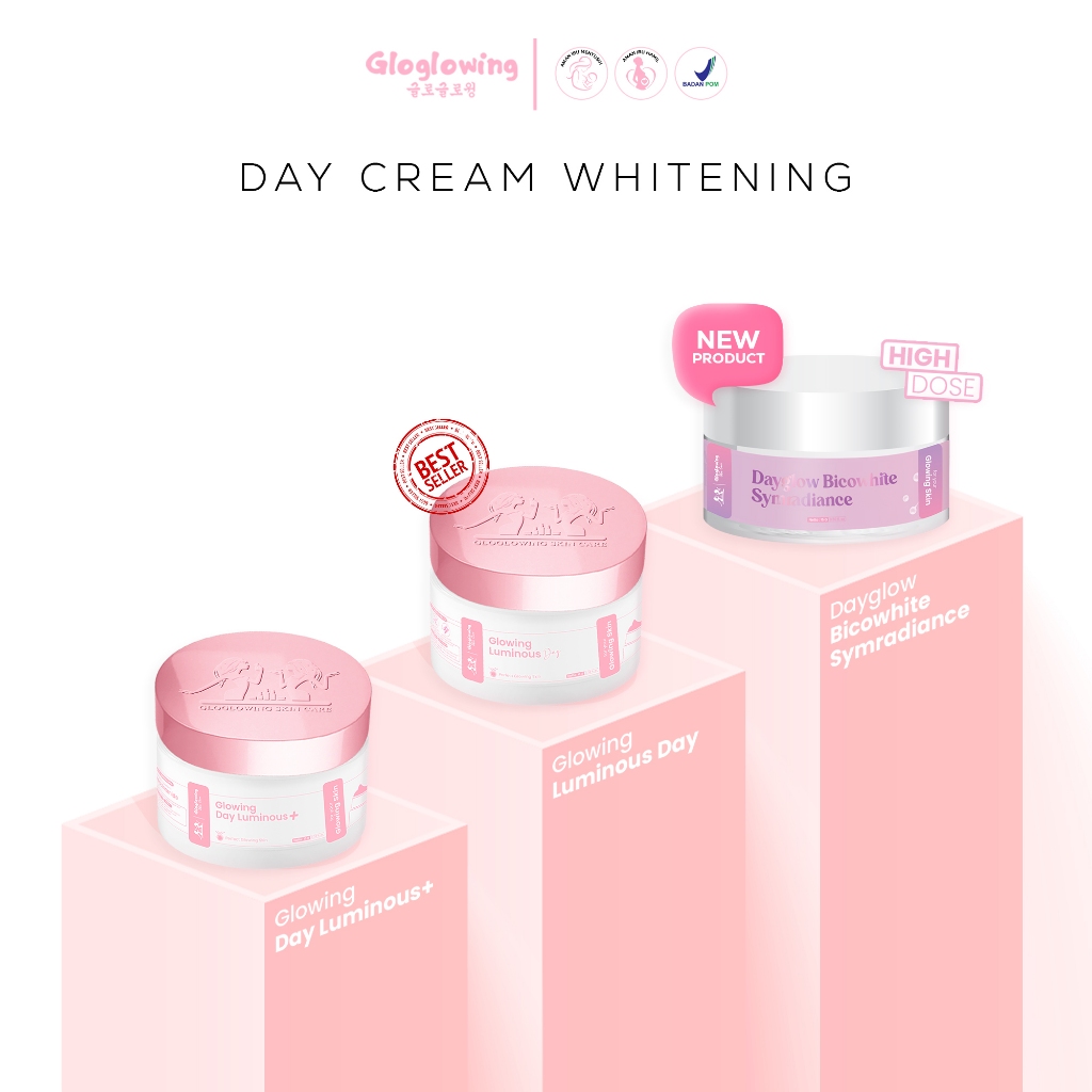 GLOGLOWING Day Cream Whitening - Day Luminous / Day Bicowhite Symradiance (Day Cream Wajah Gloglowin