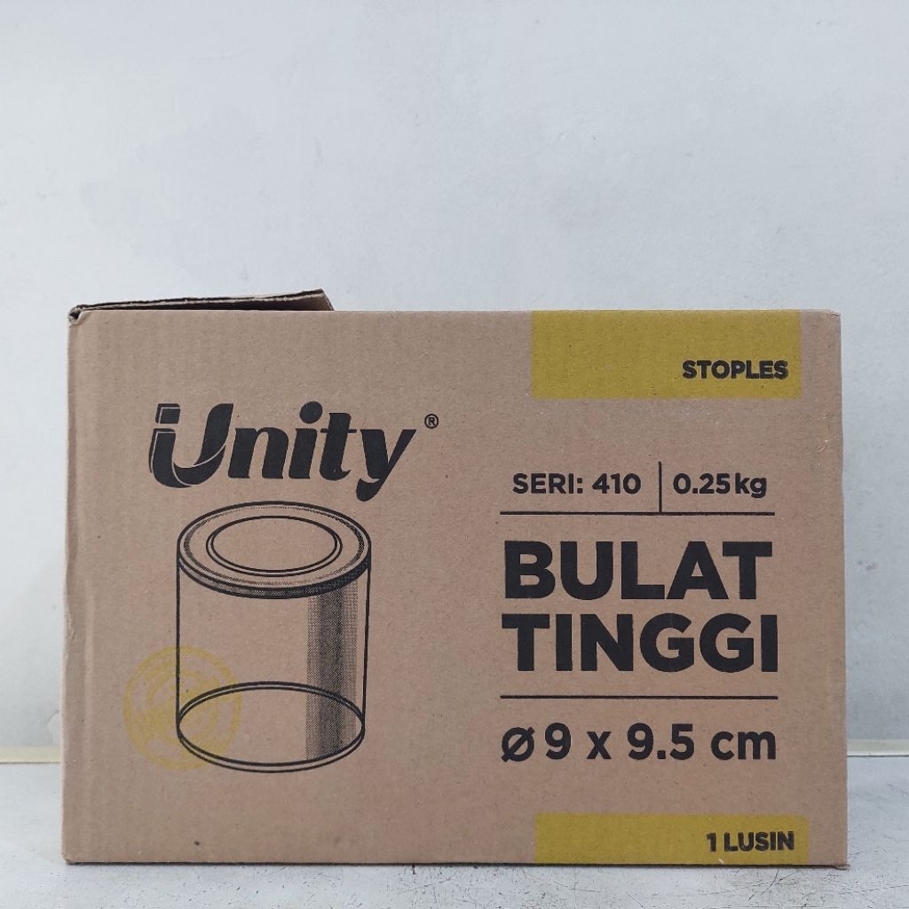 (1 lusin 12 pcs) Toples Unity bulat tinggi 410 - 250 gram | toples unity | toples kue kering