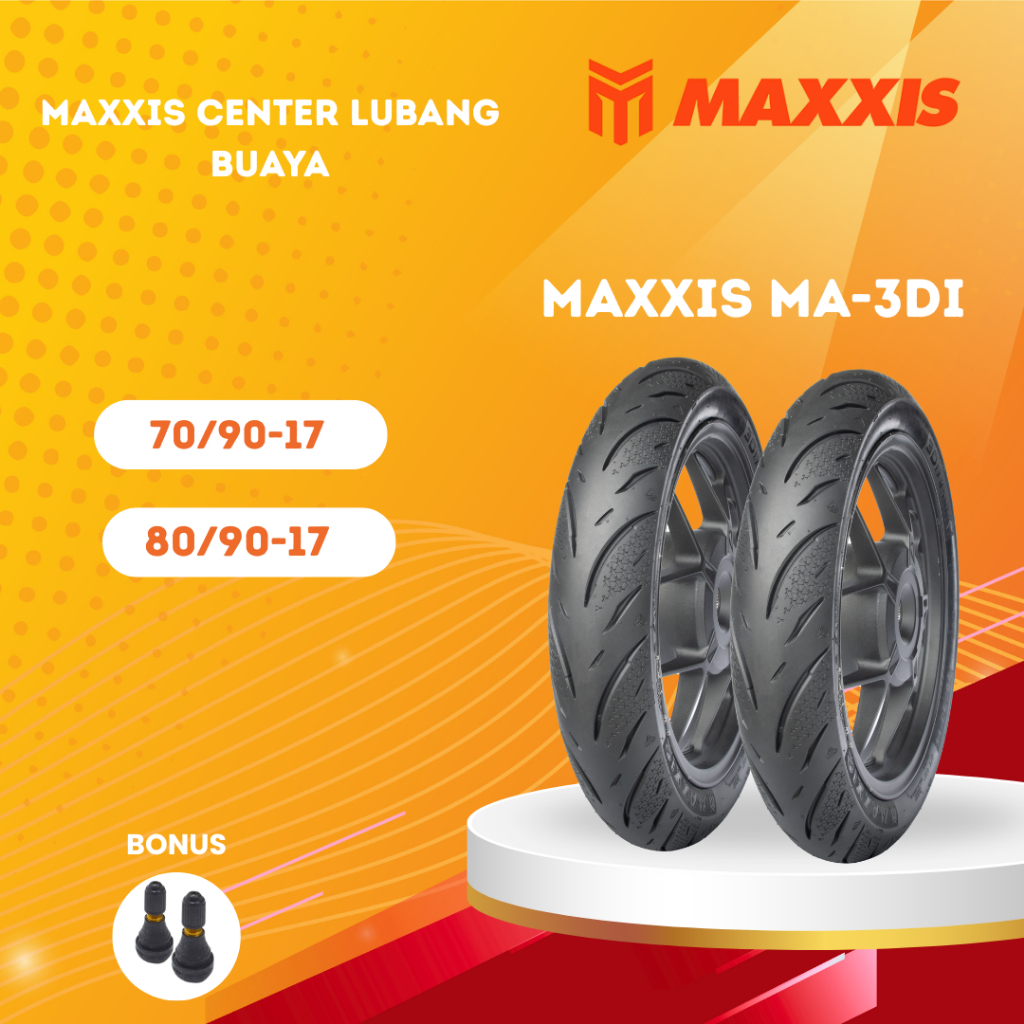 [PAKET HEMAT SEPASANG] BAN MAXXIS DIAMOND MA-3Di TUBELESS RING 17 ( 70/90-17 & 80/90-17 ) BAN MOTOR 