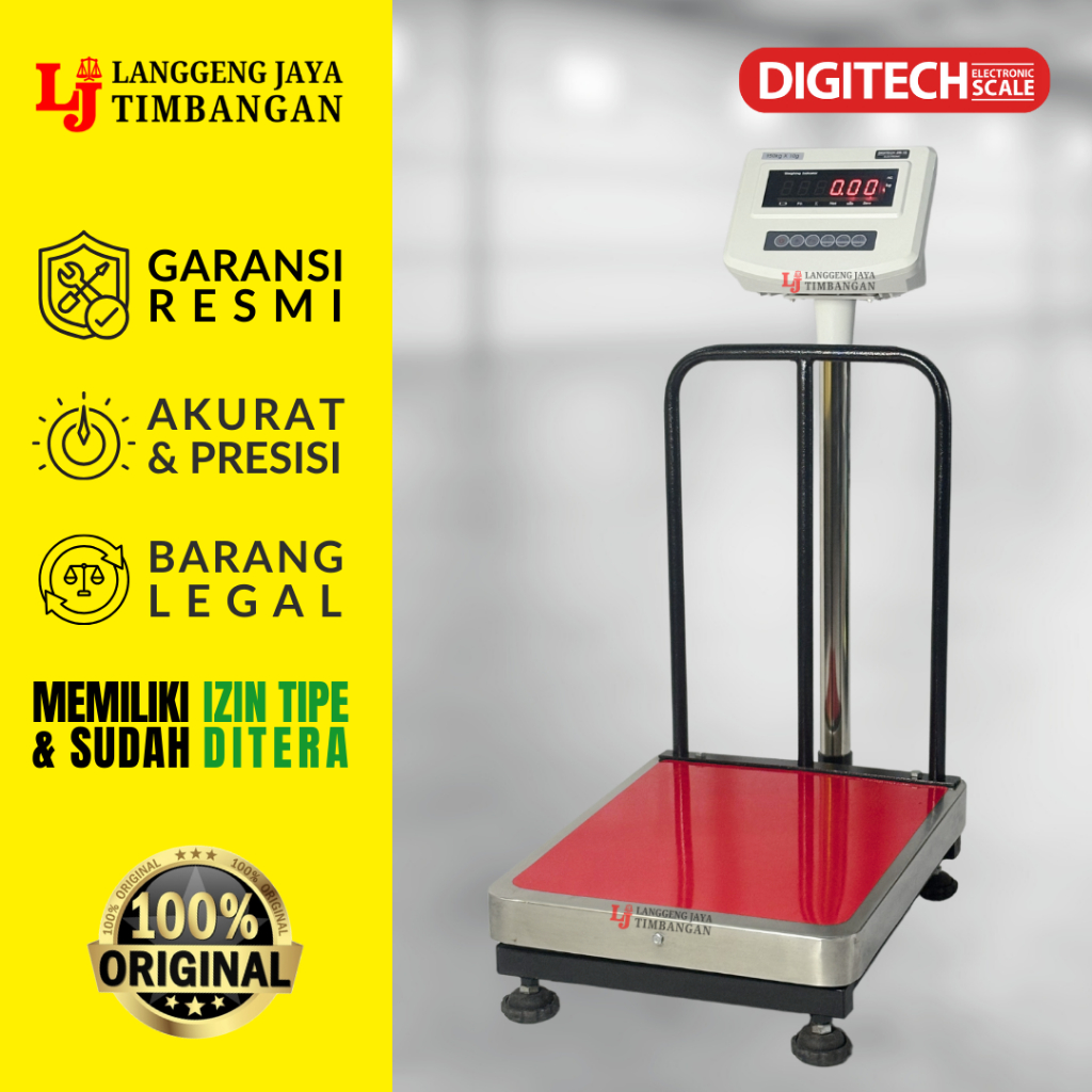 DIGITECH DB-1S Timbangan Duduk Stainless Steel Digital Kapasitas 75kg/150kg