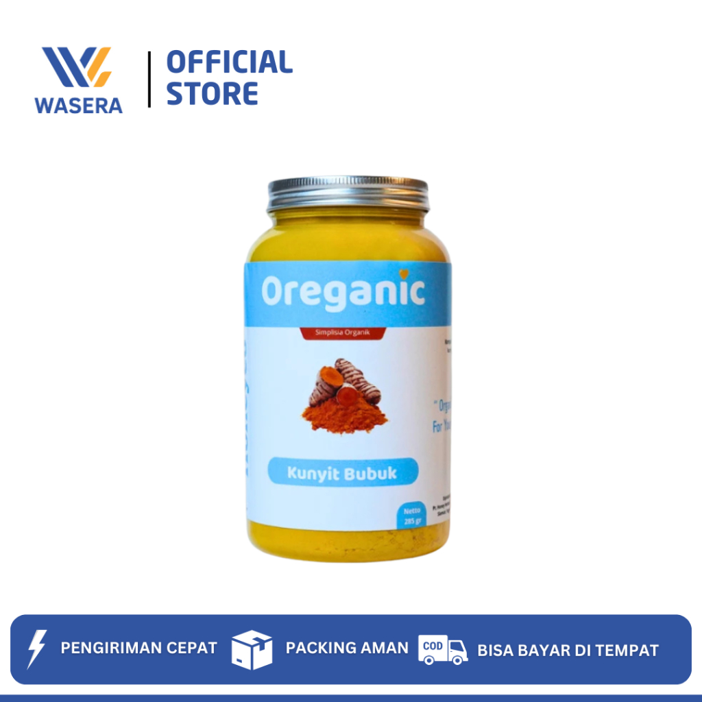 Oreganic - Kunyit Bubuk Asli Original - Bubuk Kunyit Asli - Bumbu Dapur Bubuk 285 gr