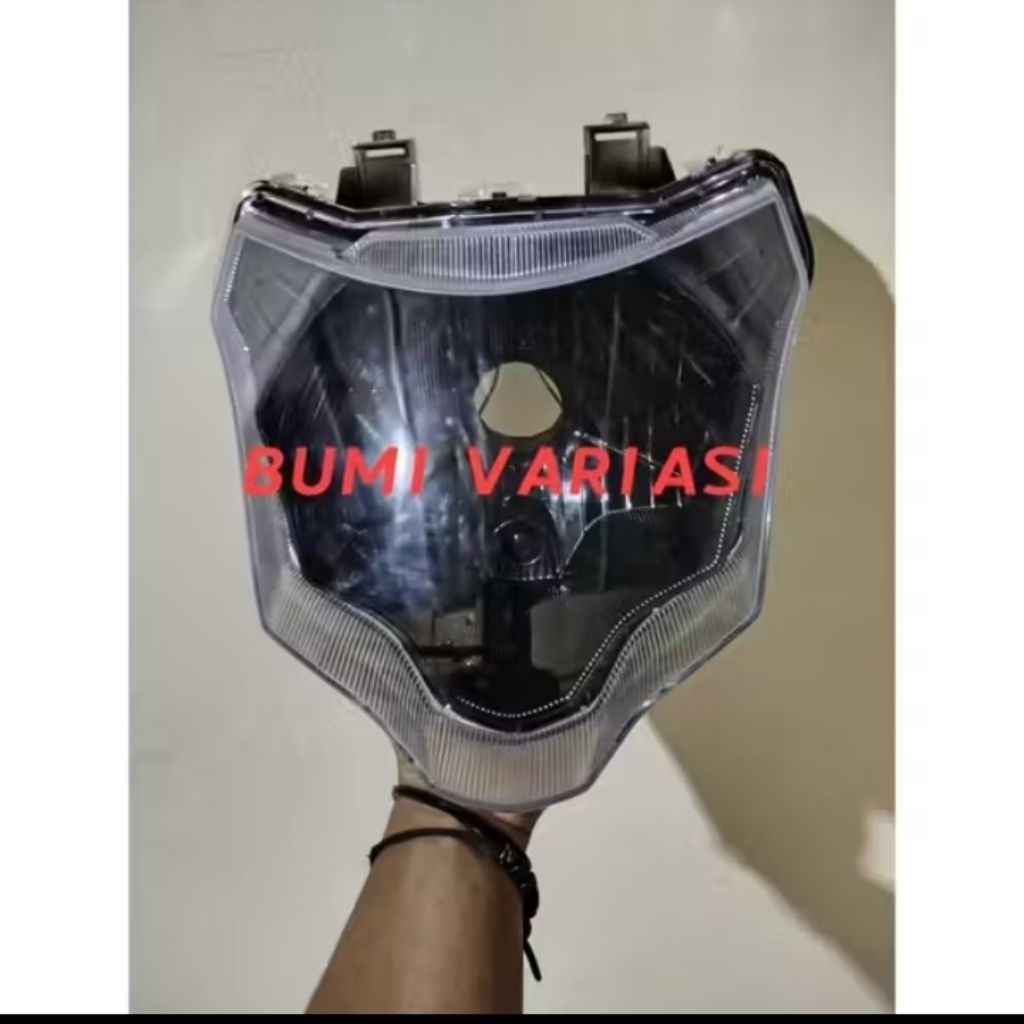 Kedok Reflektor Lampu Depam Vixion New NVA Advance Tanpa Frame Costum Dudukan H4 Siap Pakai