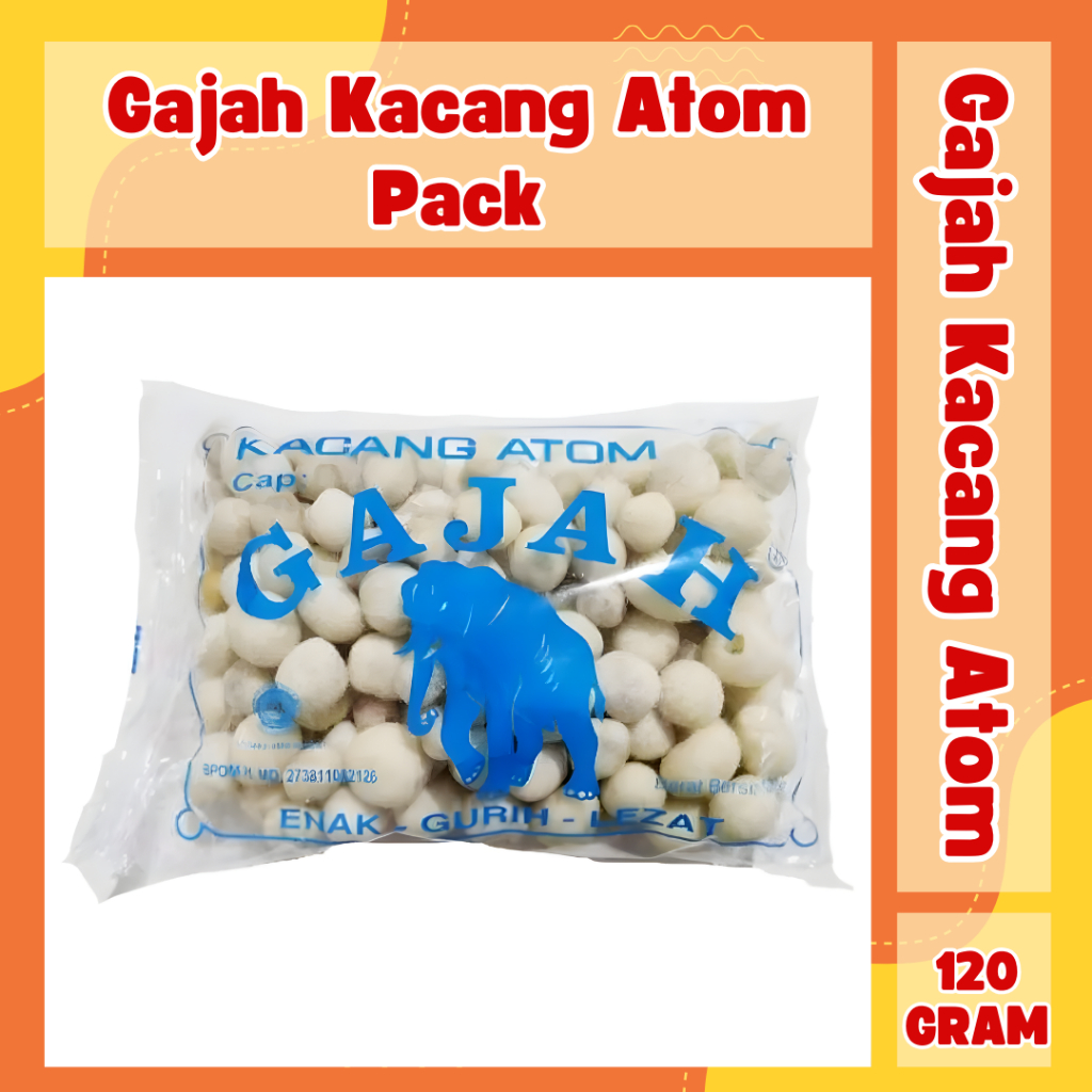 Kacang Atom Cap Gajah Original Pack 120 Gram | Kacang Atom Cap Gajah