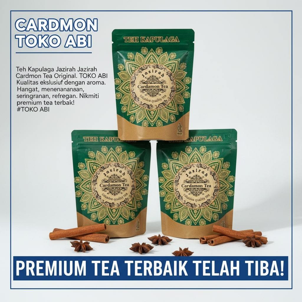 Teh Kapulaga Jazira Premium - Teh Rempah Eksotis Wangi & Menyehatkan Teh Cardamon Jazira Original - 
