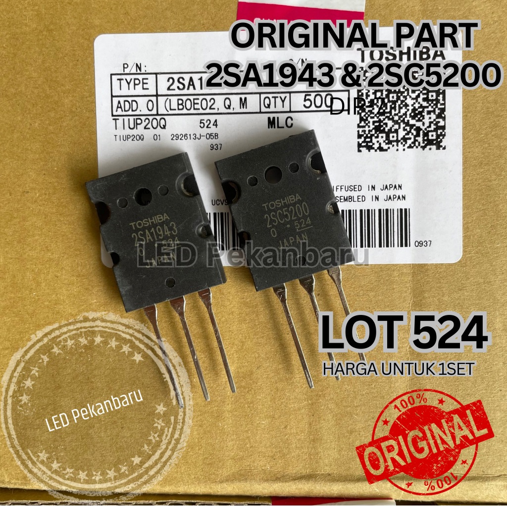 ORIGINAL 2SC5200 2SA1943 LOT 524TOSHIBA JAPAN C5200 A1943 SA1943 SC5200 5200 1943 TR FINAL