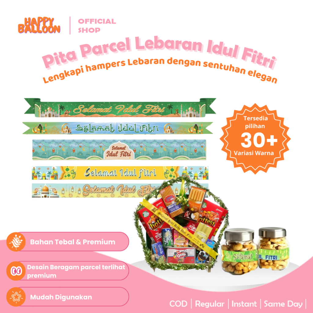 HappyBalloon Pita Selempang Untuk Parcel Lebaran Idul Fitri