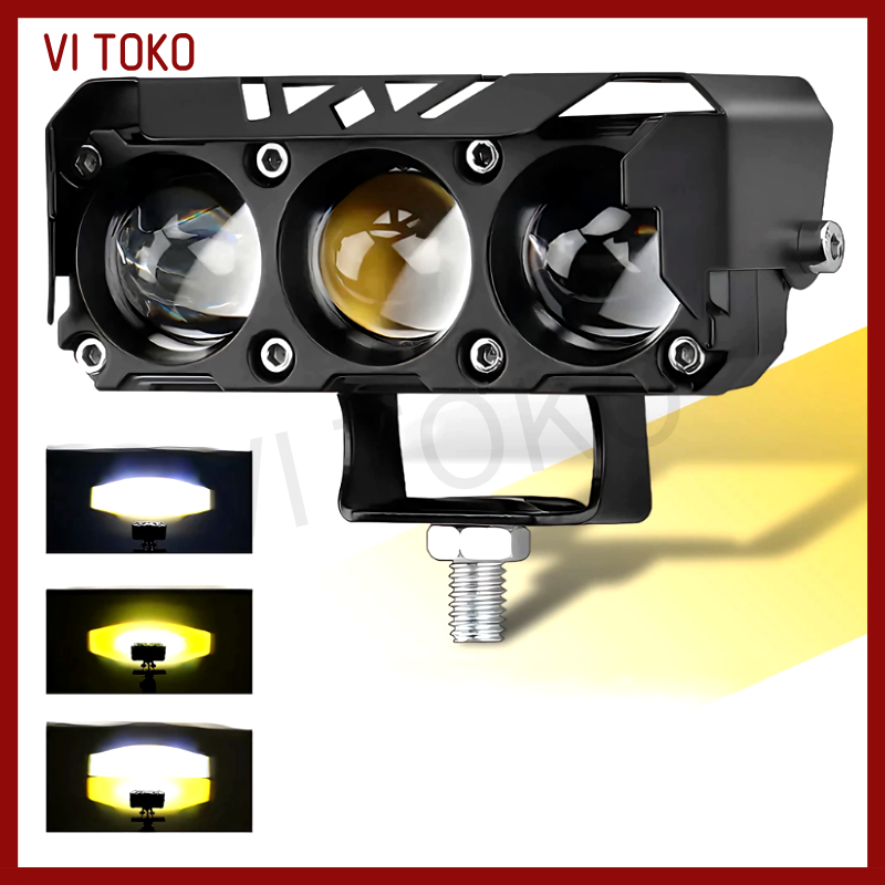 Lampu Sorot Laser 3 Mata 2 Warna/Lampu Tembak LED Laser/3 Mata SQL/3 Mata Lensa/Waterproof/4 Mata SQ