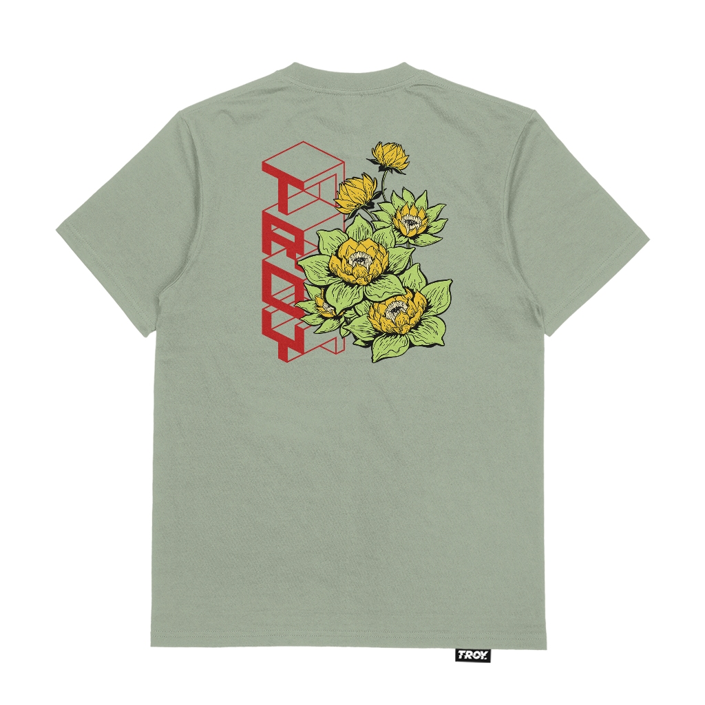 Troy Company Tshirt Sage Green Flouer - Kaos Lengan Pendek Kaos Hijau Sage MTD 3519