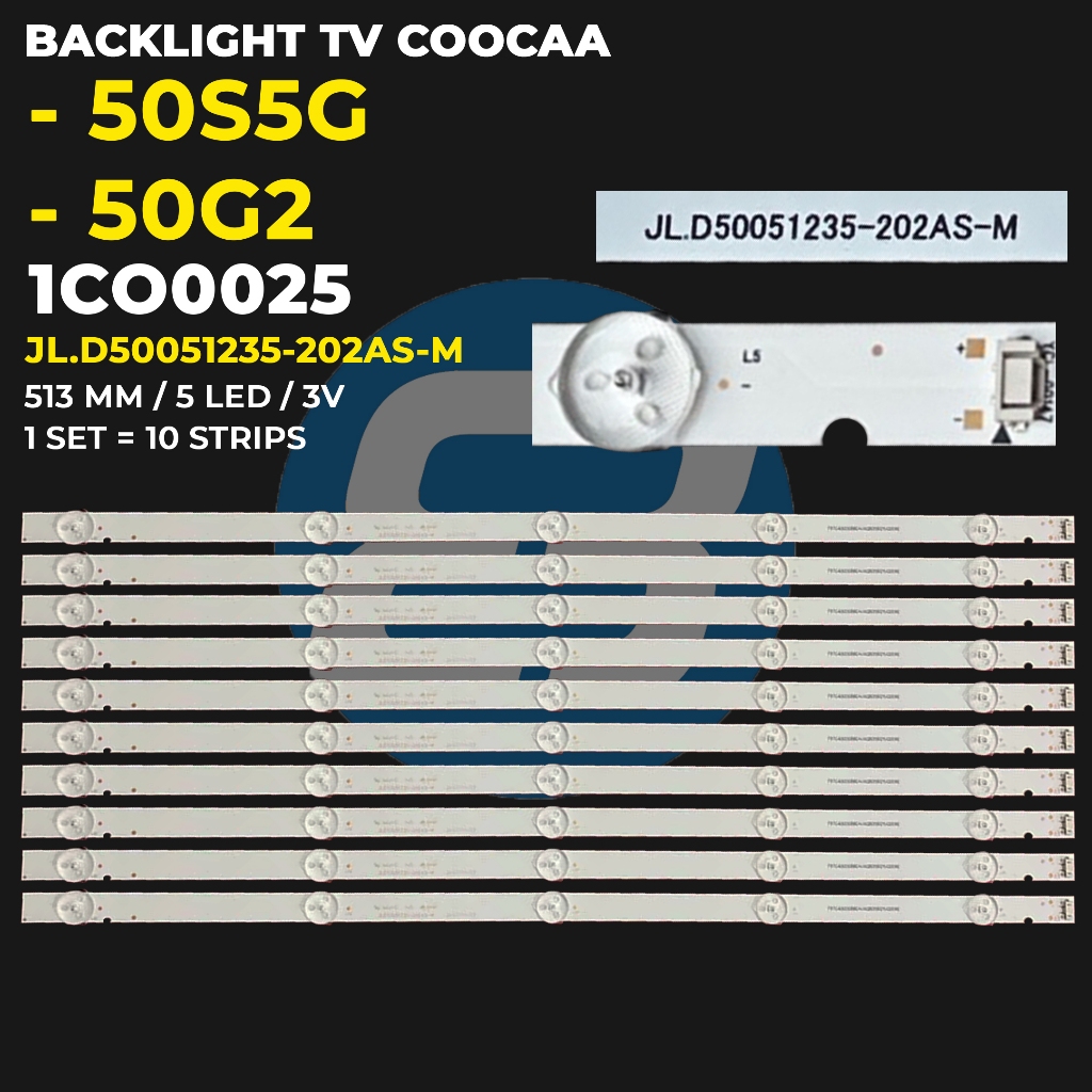 Backlight TV COOCAA 50 Inch 50S5G 50G2 JL.D50051235-202AS-M atau 5800-W50000-8P00 VER1.0