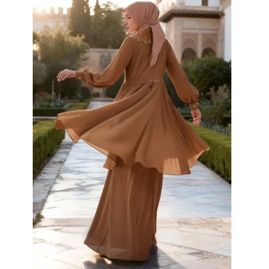 MANDJHA Yuna Dress Set Raya BY IVAN GUNAWAN- Busana muslim modest ORIGINAL