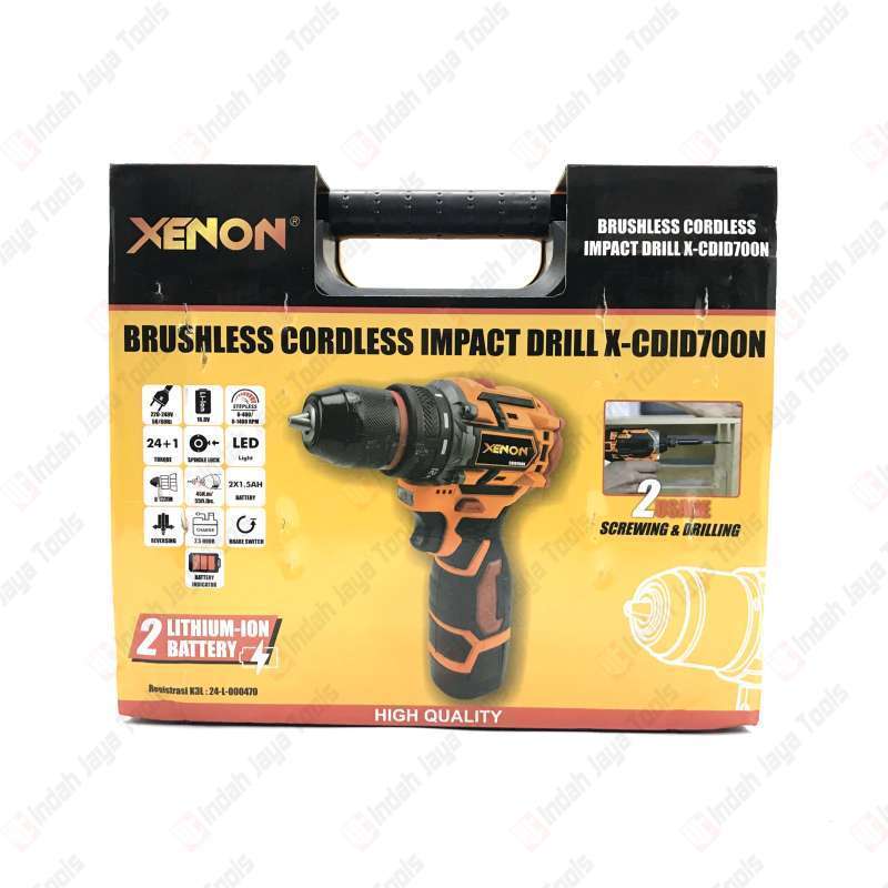 XENON Bor Obeng Baterai CDID700N Brushless Cordless Impact Screwdriver Drill