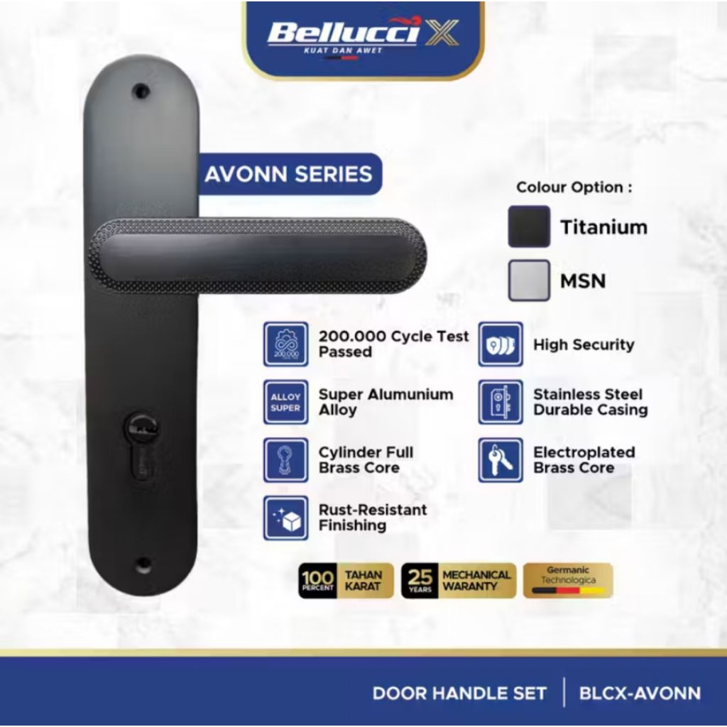 Kunci Pintu Bellucci X AVONN / Kunci Bellucci Avonn / Kunci Pintu Set Bellucci / Kunci Pintu Besar b