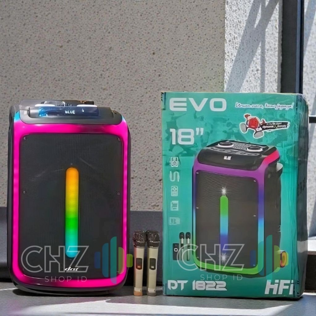 Speaker Portable DAT DT-1822 EVO 18 Inch Speaker Bluetooth Trolley DAT DT1822 EVO Original Karaoke W