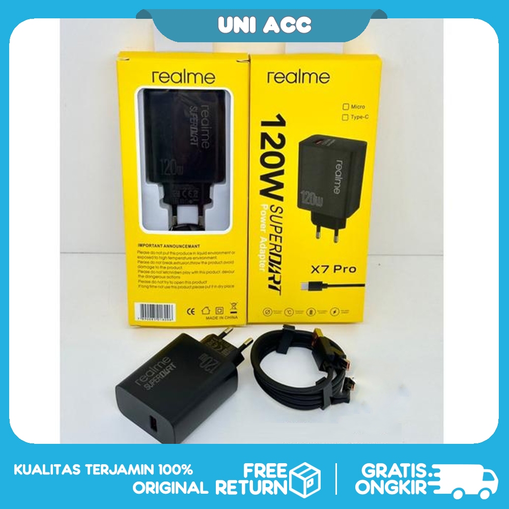 Charger Realme 120W SuperDART Fast Charging Type-C X7 Pro