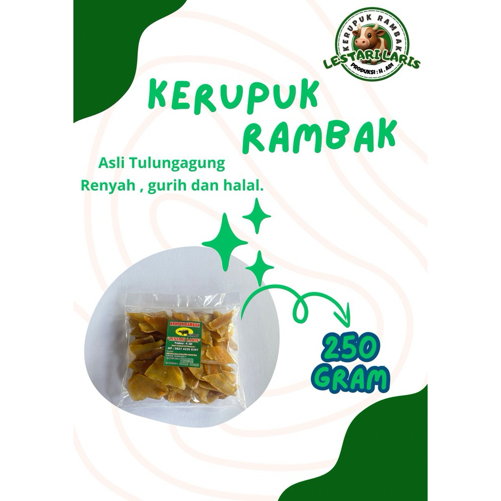 Krupuk kulit rambak kerbau "LESTARI LARIS" asli Tulungagung,jawa timur