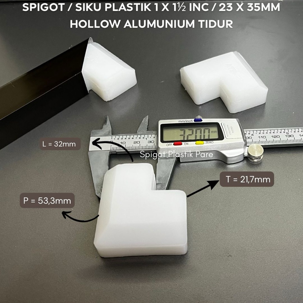 SPIGOT / SIKU PLASTIK 1 x 1,5 inc atau 23 x 35 mm HOLLOW ALUMUNIUM TIDUR