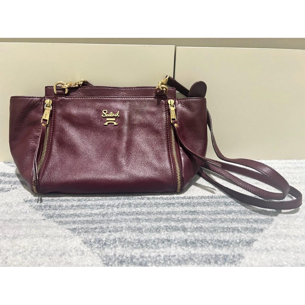 Salad Bag in Maroon - PL Good Condition