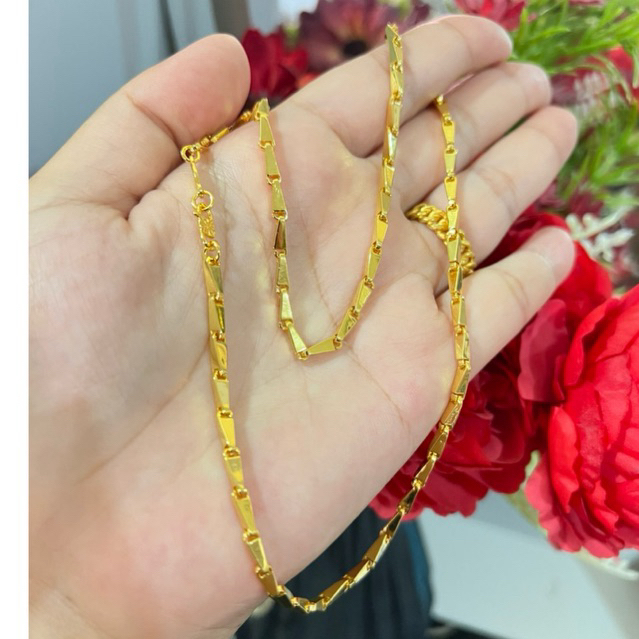 KALUNG PADI KOPONG KOIN MESIN WANITA LAPIS EMAS PERHIASAN AKSESORIS