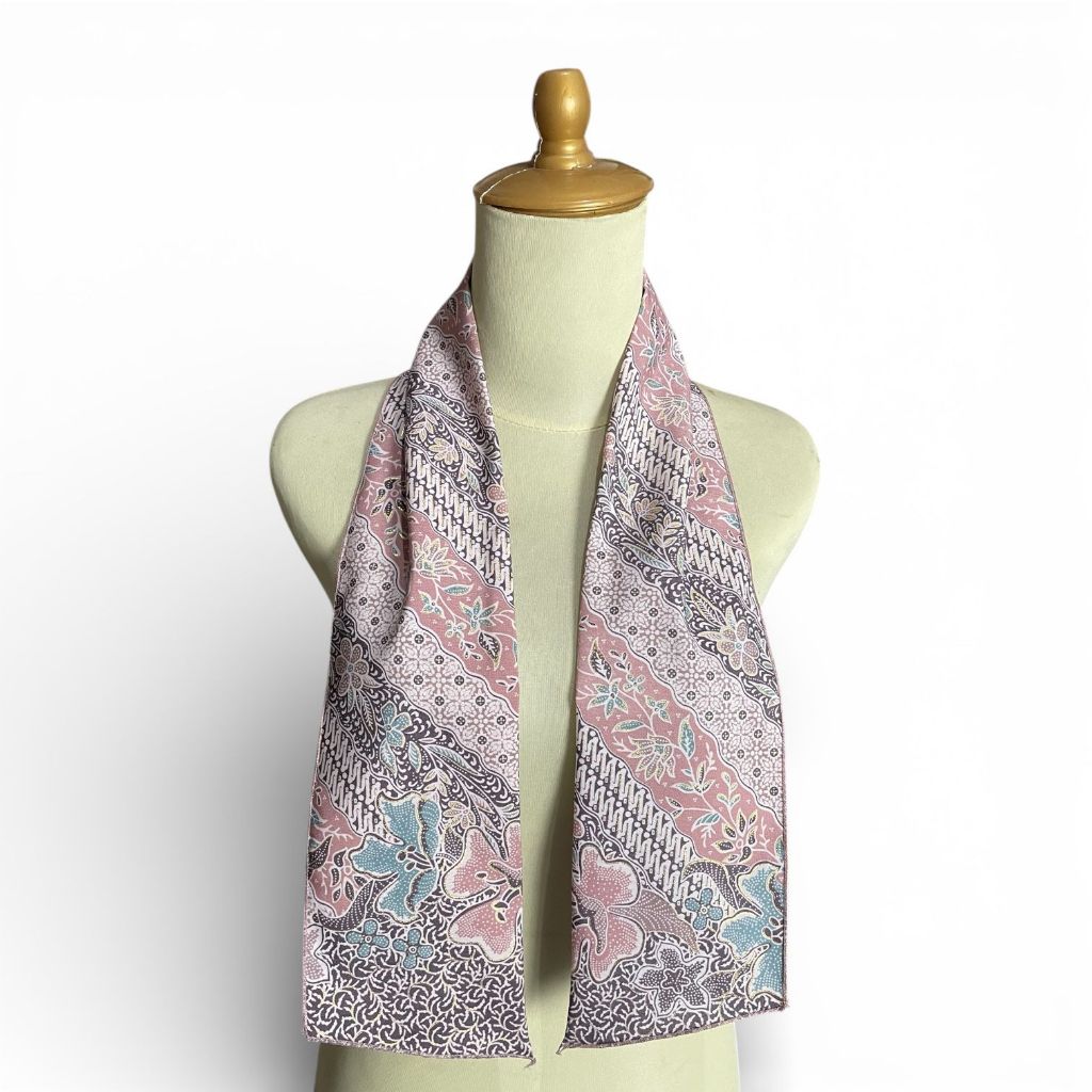 Syal Batik Dadu Krem Khas Indonesia Souvenir Indonesia
