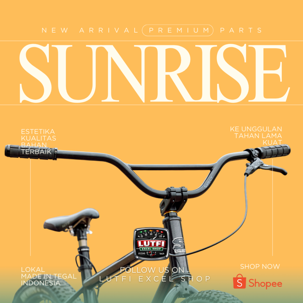 STANG HANDLEBAR SEPEDA SUNRISE BAR MTB MINIVELO COMMUTER BIKE