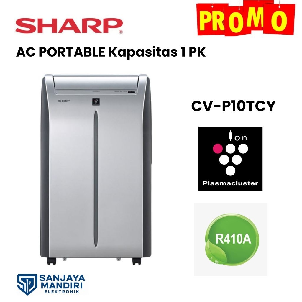 SHARP AC PORTABLE 1 PK SHARP CV-P10TCY AC Portable With Plasmacluster 1PK