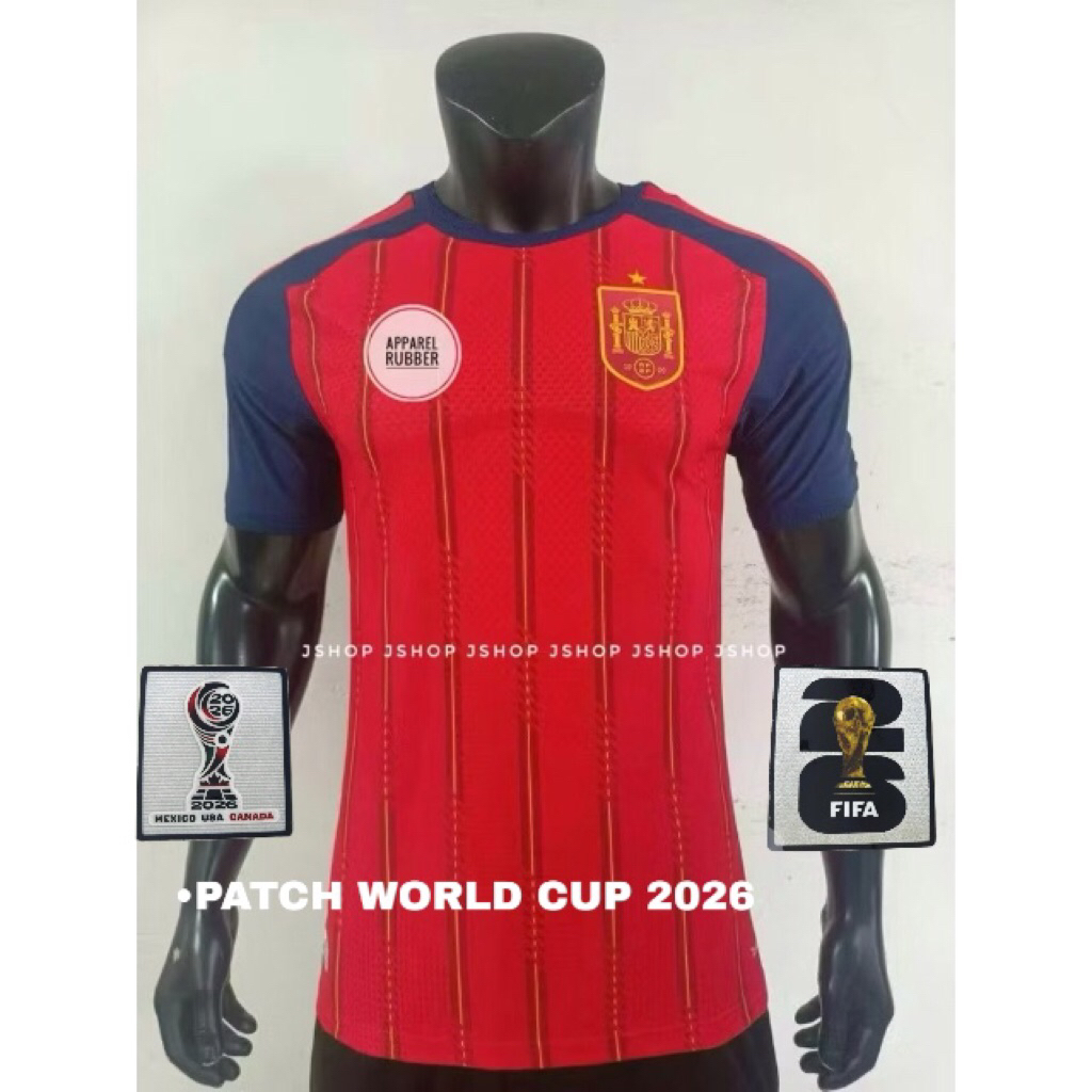 LOGO PLAT 3D RUBBER PLAYER ISSUE SPANYOL HOME 2026 JERSEY PIALA DUNIA PLAYER ISSUE