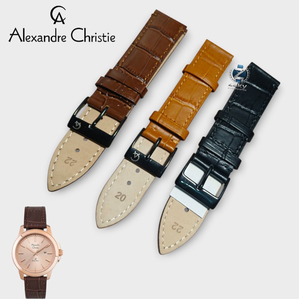 Tali Jam Alexandre christie Strap tali jam tangan AC kulit tipis WH278