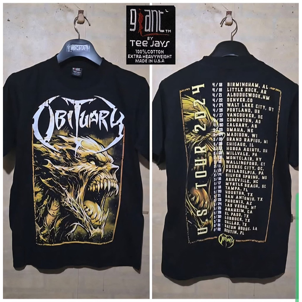 OBITUARY Us tour 2024 - TSHIRT
