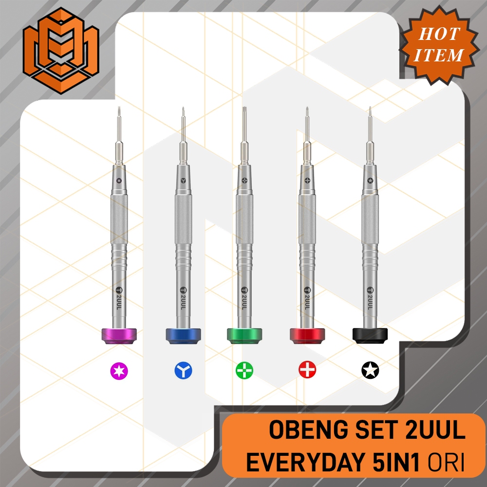 Obeng Set 2UUL Isi 5 High Quality Original / OBENG SET 2UUL 5 IN 1 ORIGINAL / OBENG 2UUL EVERYDAY
