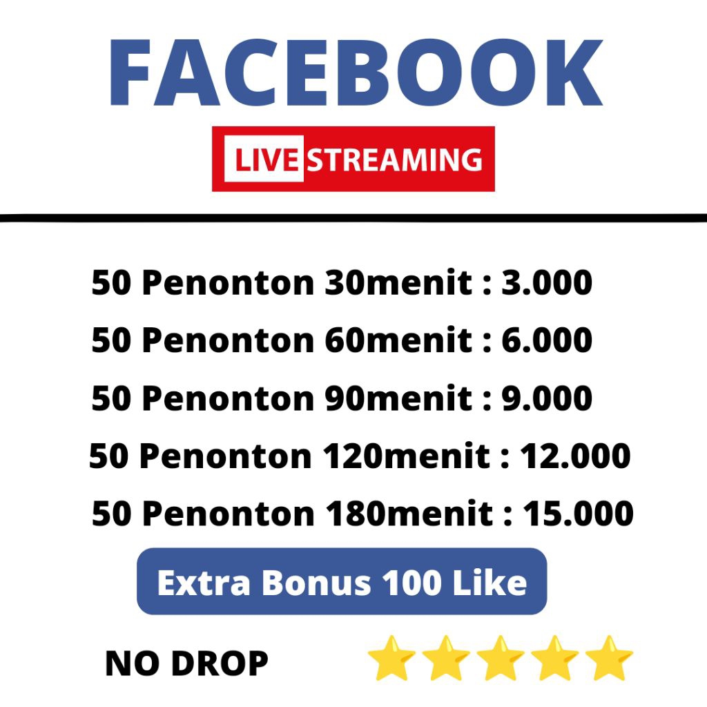 Penonton Live facebook Murah Fast proses LAYANAN STREAMING BONUS LIKES