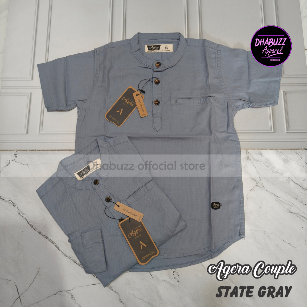 State gray SV  baju kemeja koko kemko couple pasangan ayah anak original agera