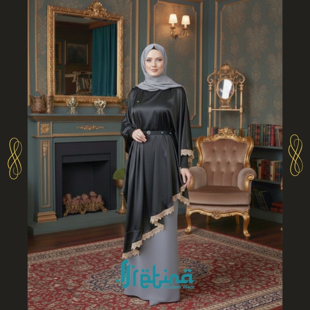 Retina Balqis Kaftan Armani Silk Premium – Baju Kondangan Wanita Mewah - Dress Muslim Pesta - Kaftan