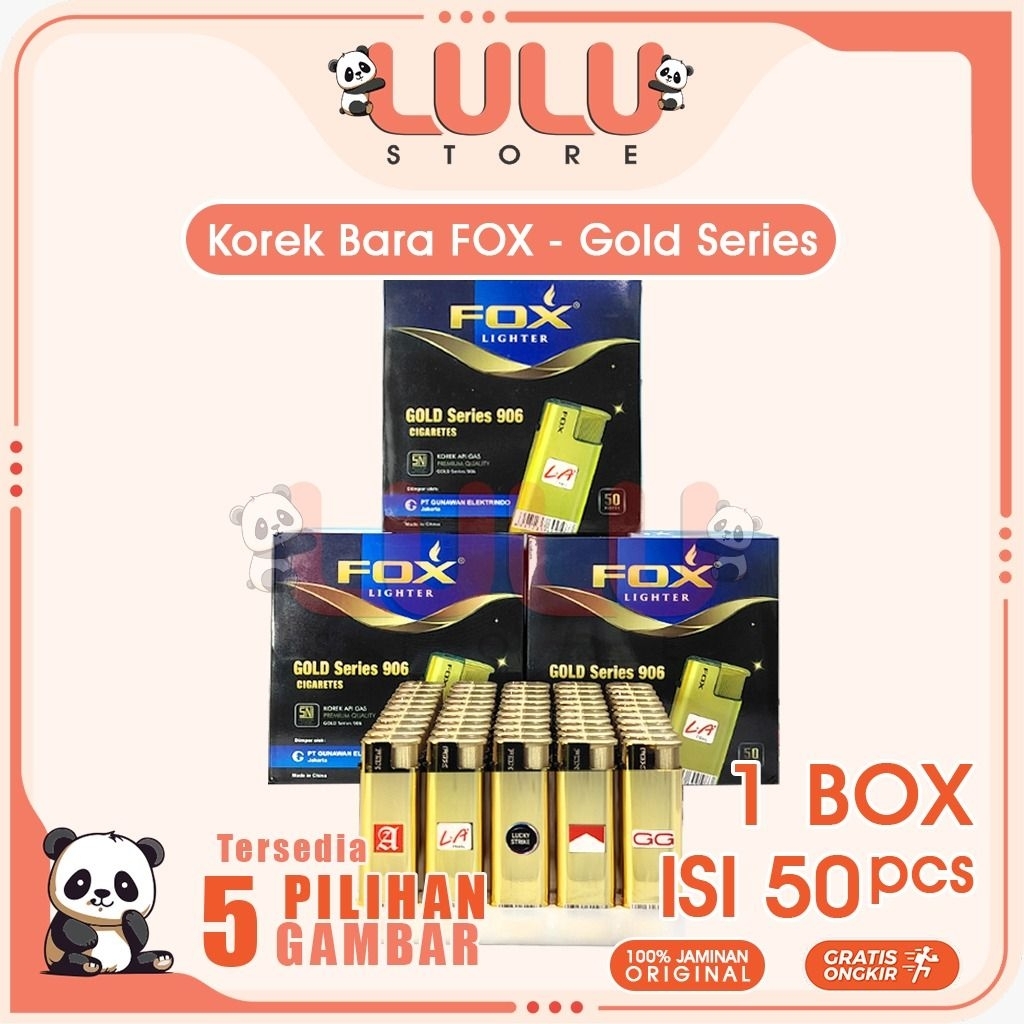 Korek Api Bara FOX GOLD FL-906 Bahan Metal | Korek Bara | Korek Api Gas | Korek Magnet