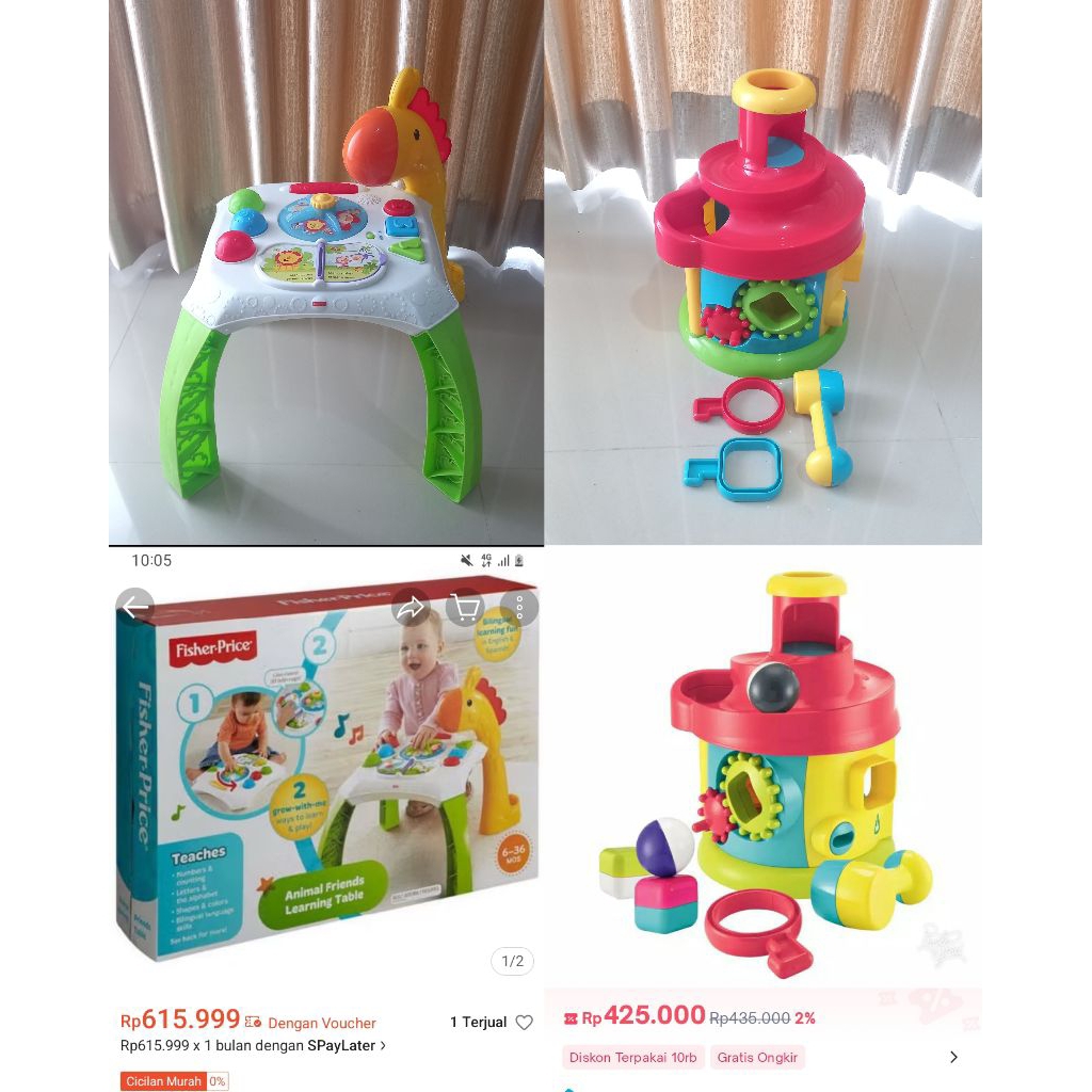 Fisher Price Animal Friends Learning Table+  ELC Twist and Turn Activity House (Preloved)