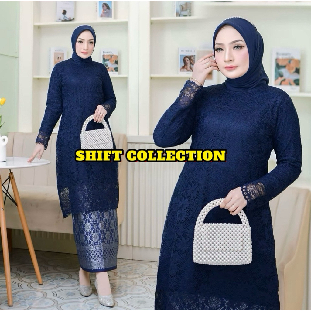 Stelan Kebaya Baju kurung Brokat Rok Songket Tersedia Ukuran Jumbo LD130