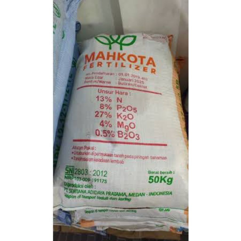 Pupuk Npk 13-8-27. mahkota kemasan repack 1kg